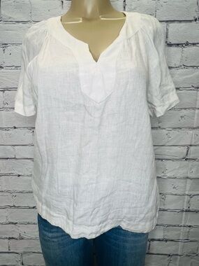 J. Crew Ivory Short Sleeve Blouse
